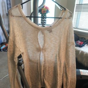 Buckle beige lightweight long sleeve tunic